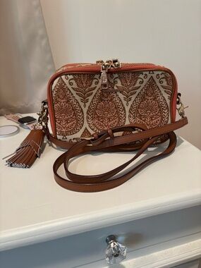 Women’s coral/brown Patterned Crossbody Bag